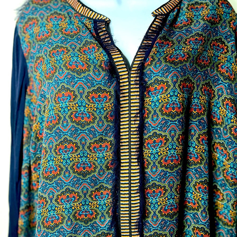 Embroidered Tunic with Fringe Detail
